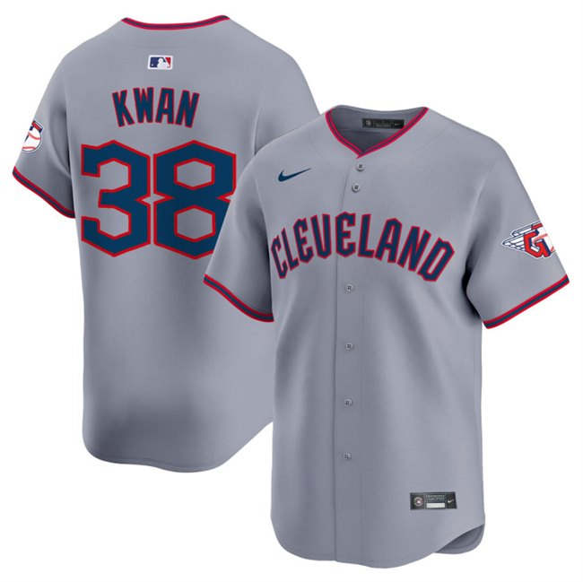 Men's Cleveland Guardians #38 Steven Kwan Grey 2025 Alternate Limited Stitched Baseball Jersey