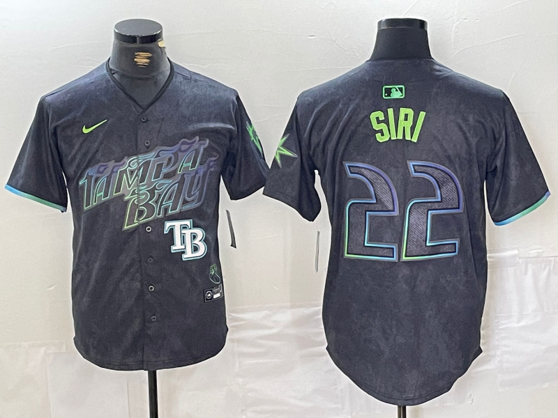 Men's Tampa Bay Rays #22 Jose Siri Charcoal 2024 City Connect Limited Stitched Baseball Jersey 1