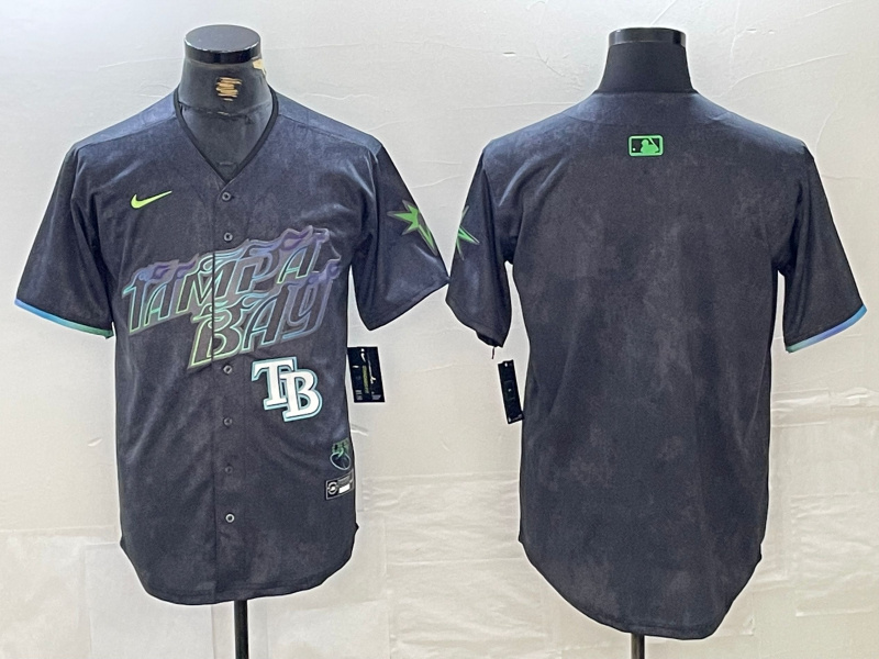 Men's Tampa Bay Rays Team Big Logo Charcoal 2024 City Connect Limited Stitched Baseball JerseyS 2 Men's Tampa Bay Rays Team Big Logo Charcoal 2024 City Connect Limited Stitched Baseball JerseyS 2