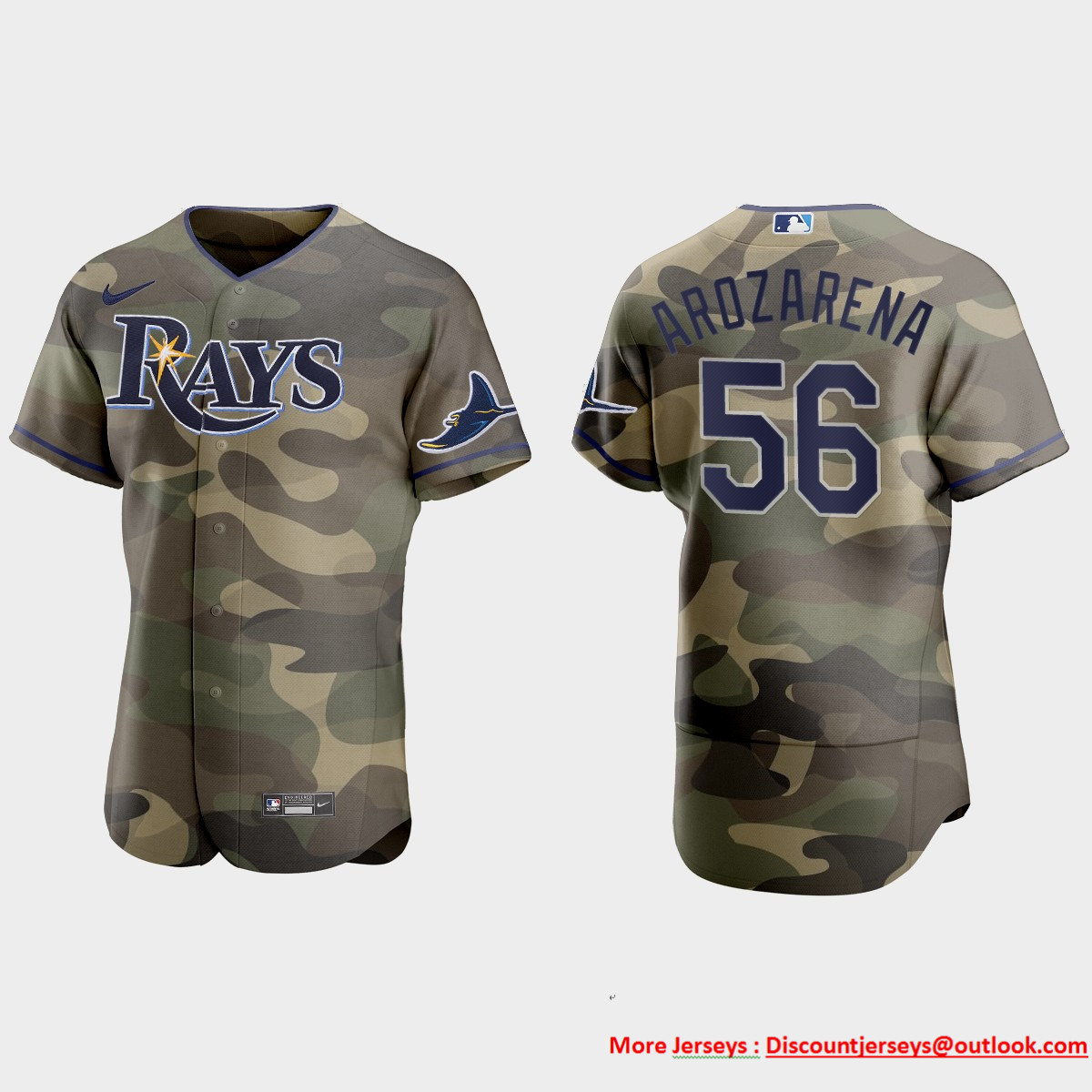 Tampa Bay Rays #56 Randy Arozarena Men's Nike 2021 Armed Forces Day Authentic MLB Jersey -Camo