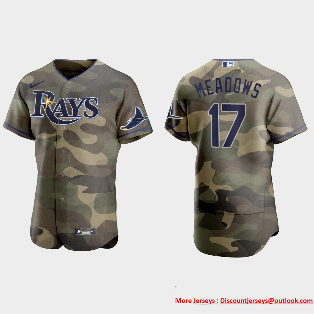 Tampa Bay Rays #17 Austin Meadows Men's Nike 2021 Armed Forces Day Authentic MLB Jersey -Camo