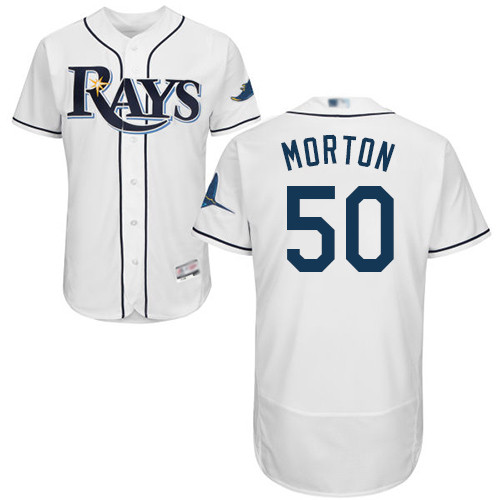 Rays #50 Charlie Morton White Flexbase Authentic Collection Stitched Baseball Jersey Rays #50 Charlie Morton White Flexbase Authentic Collection Stitched Baseball Jersey