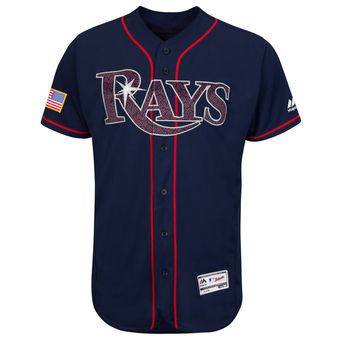 Tampa Bay Rays Majestic Fashion Stars & Stripes FlexBase Jersey - Navy