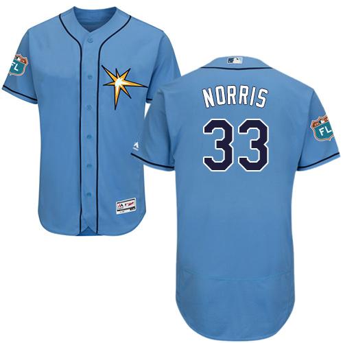 Rays #33 Derek Norris Light Blue Flexbase Authentic Collection Stitched MLB Jersey