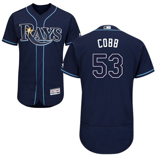 Rays #53 Alex Cobb Dark Blue Flexbase Authentic Collection Stitched MLB Jersey