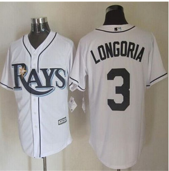 Tampa Bay Rays #3 Evan Longoria White New Cool Base Stitched Baseball Jersey