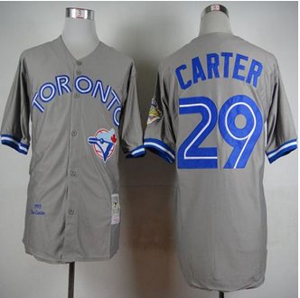 Mitchell And Ness 1992 Toronto Blue Jays #29 Joe Carter Grey Stitched Baseball Throwback Jersey