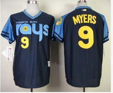 Tampa Bay Rays #9 Wil Myers Dark Blue 1970's David Price Turn Back The Clock Stitched Baseball Jersey
