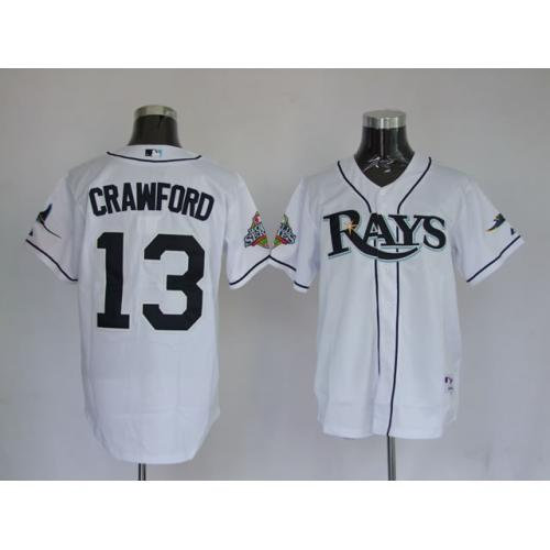 Jerseys Tampa Bay Rays 13 Carl Crawford White