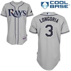 MLB Tama Bay Rays 3# Evan Longoria grey cool base Jerseys