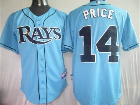 Tampa Bay Rays 14 Price Baby blue jerseys
