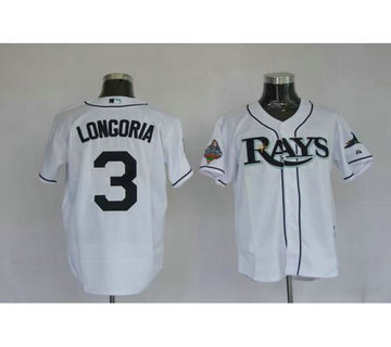 Tampa Bay Rays 3 Longoria White Jerseys