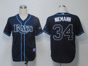 Tampa Bay Rays 34 Niemann Dark Blue Cool Base