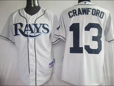 Tampa Bay Rays 13 Carl Crawford Grey Jerseys