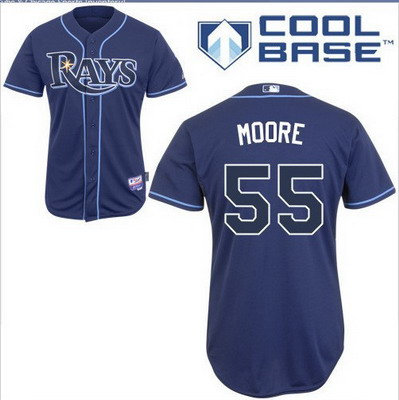 Tampa Bay Rays 55# Matt Moore DK blue cool base jerseys