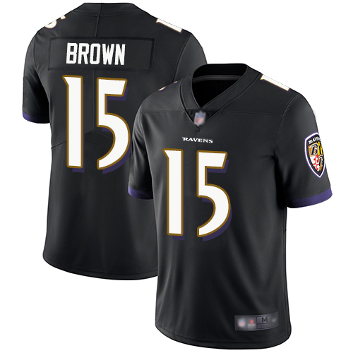 Ravens #15 Marquise Brown Black Alternate Youth Stitched Football Vapor Untouchable Limited Jersey Ravens #15 Marquise Brown Black Alternate Youth Stitched Football Vapor Untouchable Limited Jersey