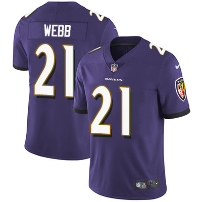 Nike Ravens #21 Lardarius Webb Purple Team Color Youth Stitched NFL Vapor Untouchable Limited Jersey