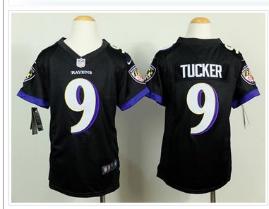 Youth NEW Ravens #9 Justin Tucker Black Alternate NFL New Elite Jersey