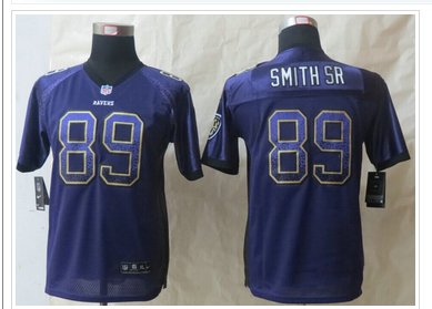 Youth Ravens #89 Steve Smith Sr Purple Team Color NFL Elite Drift Fashion Jersey