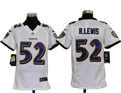 Nike NFL Youth Baltimore Ravens 52 Ray Lewis White Jerseys