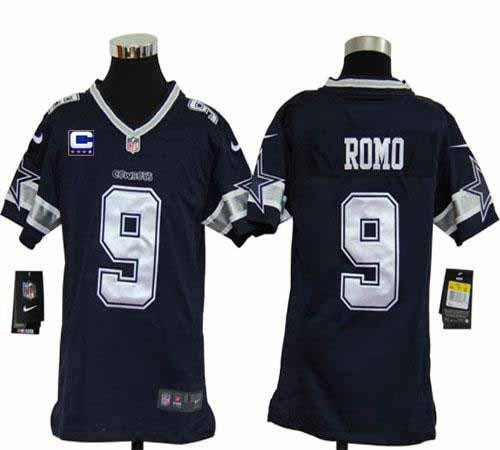 Nike Cowboys #9 Tony Romo Navy Blue Team Color With C Patch Youth Stitched NFL Elite Jersey Nike Cowboys #9 Tony Romo Navy Blue Team Color With C Patch Youth Stitched NFL Elite Jersey