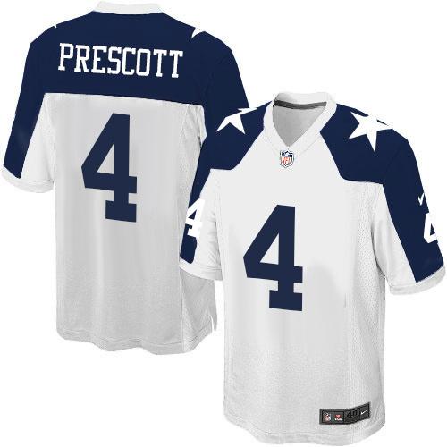 Nike Cowboys #4 Dak Prescott White Thanksgiving Throwback Youth Stitched NFL Elite Jersey Nike Cowboys #4 Dak Prescott White Thanksgiving Throwback Youth Stitched NFL Elite Jersey