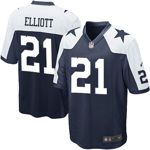 Nike Cowboys #21 Ezekiel Elliott Navy Blue Thanksgiving Youth Stitched NFL Throwback Elite Jersey Nike Cowboys #21 Ezekiel Elliott Navy Blue Thanksgiving Youth Stitched NFL Throwback Elite Jersey