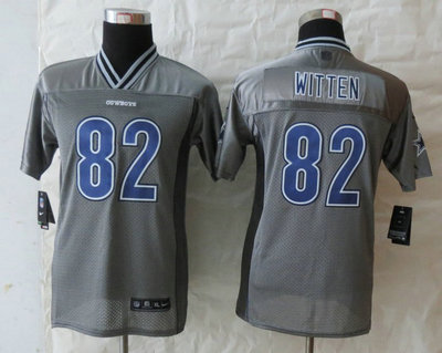 Youth NEW Dallas cowboys #82 Jason Witten Grey Vapor Elite Jerseys