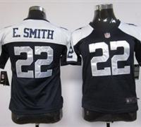 Youth Nike Dallas Cowboys 22 E.SMITH Blue Thankgivings Nike NFL Jerseys