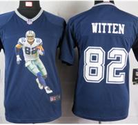 Nike youth Dallas Cowboys #82 Witten Blue Portrait Fashion Game Jerseys