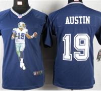 Nike youth Dallas Cowboys #19 Austin Blue Portrait Fashion Game Jerseys