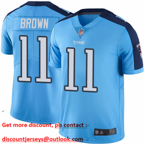 Titans #11 A.J. Brown Light Blue Youth Stitched Football Limited Rush Jersey