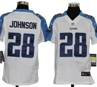 Youth Nike NFL Tennessee Titans 28 Chris Johnson White Jerseys