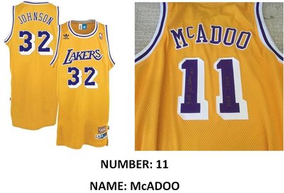 Lakers #11 Mcad00 Gold adidas Hardwood Classics Swingman Stitched NBA Jersey
