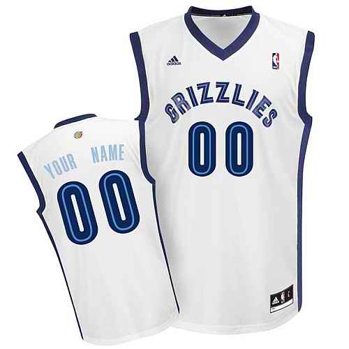 Memphis Grizzlies Custom White Adidas Home Jersey
