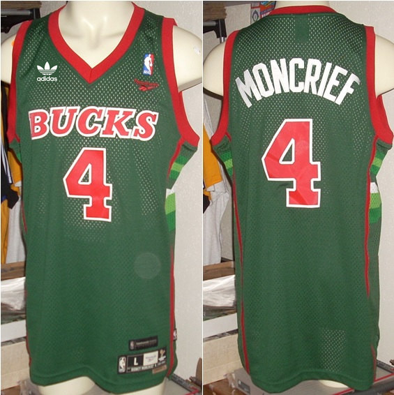 Men's Milwaukee Bucks #4 MONCRIEF Green NBA Jersey