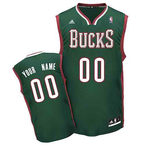 Milwaukee Bucks Custom Green Adidas Road Jersey