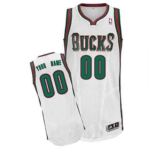 Milwaukee Bucks Custom White Home Jersey
