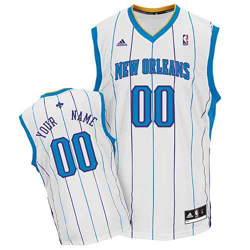 New Orleans Hornets Custom White Adidas Home Jersey