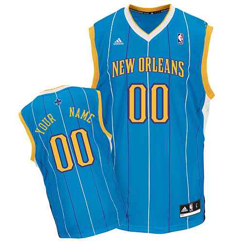 New Orleans Hornets Custom Blue Adidas Road Jersey