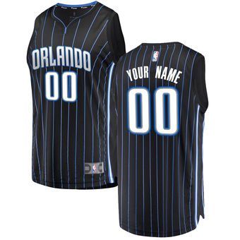 Men's Orlando Magic Black Fast Break Custom Replica Jersey - Statement Edition