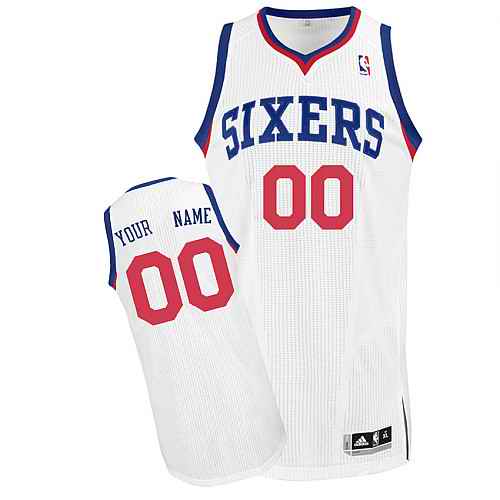 Philadelphia 76ers Custom White Home Jersey
