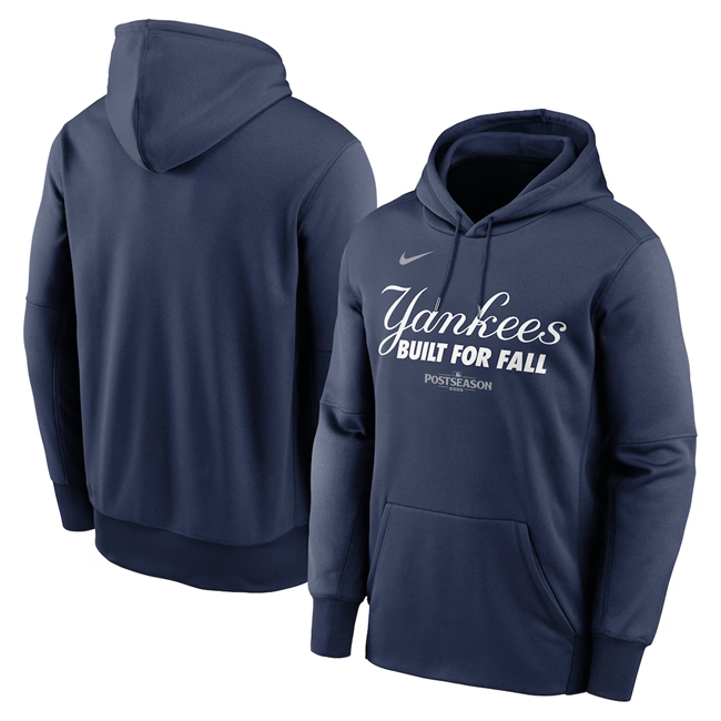 Men's New York Yankees Navy 2025 Postseason Collection Therma Fleece Hoodie Men's New York Yankees Navy 2025 Postseason Collection Therma Fleece Hoodie