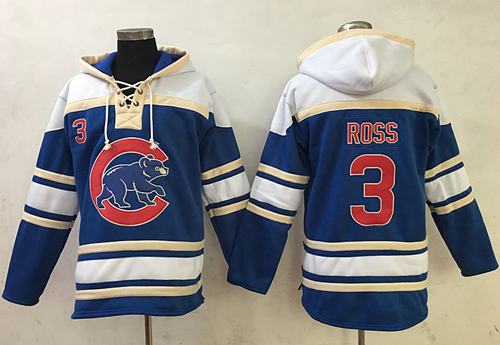 Google jerseys Cubs #3 David Ross Blue Sawyer Hooded Sweatshirt MLB Hoodie