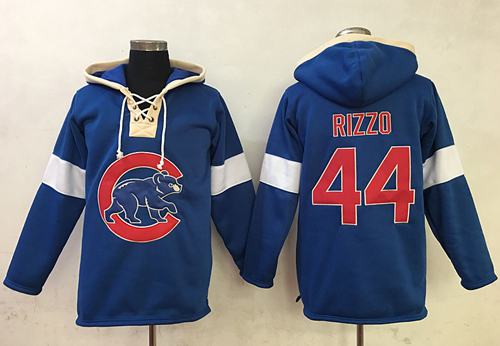 Cubs #44 Anthony Rizzo Blue Pullover MLB Hoodie Cubs #44 Anthony Rizzo Blue Pullover MLB Hoodie