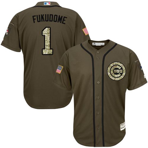 Cubs #1 Kosuke Fukudome Green Salute to Service Stitched MLB