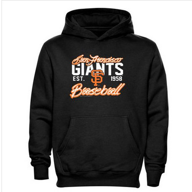 San Francisco Giants Script Baseball Pullover Black MLB Hoodie