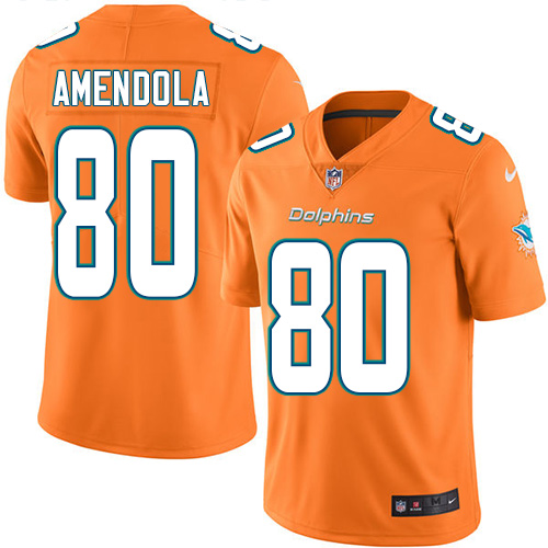 Nike Dolphins #80 Danny Amendola Orange Youth Stitched NFL Limited Rush Jersey Nike Dolphins #80 Danny Amendola Orange Youth Stitched NFL Limited Rush Jersey
