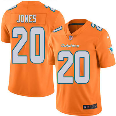 Nike Dolphins #20 Reshad Jones Orange Youth Stitched NFL Limited Rush Jersey