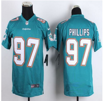 Youth New Dolphins #97 Jordan Phillips Aqua Green Team Color Stitched NFL New Elite Jersey